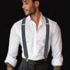 JEMYGINS X Shape Men's Adjustable Elastic Braces with 4 Metal