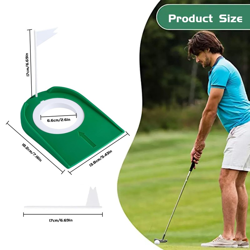 2 Pack Golf Putting Cup with Flag, Portable Plastic Golf
