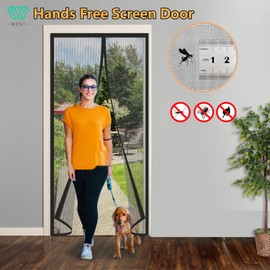 Magnetic fly screen balcony door 100 x 220 cm, various sizes, updated version, fly screen door is ideal for the balcony door, cellar door and terrace door, without drilling, black stripes