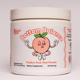 The Bottom's Digest Bottom Balance Psyllium Husk Fiber Powder | Helps Promote Digestive Regularity | 60 Servings | 3 Grams of Fiber per Teaspoon Serving