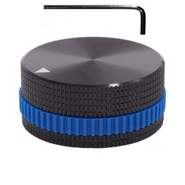 Szliyands 40 x 18mm Aluminum Alloy Potentiometer Control Knob Volume Audio Electric Guitar Bass Screw Type, for 6mm Diameter Shaft (Blue)