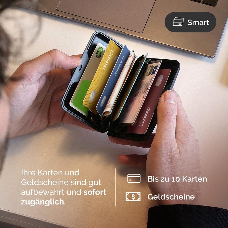 ÖGON -DESIGNS- Aluminium Card Case, RFID Protection Against Fraud and