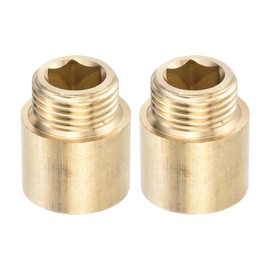 YOKIVE 2 Pcs Shower Head Extension Arm, G1/2 Male to Female Thread Pipe Fitting Coupler, Great for Plumbing, Swimming Pool (Brass Tone, 31-mm)