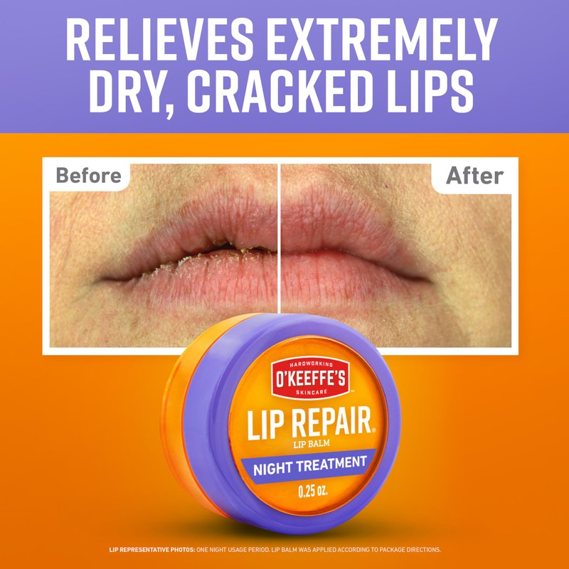 O'Keeffe's Lip Repair Night Treatment Lip Balm for Dry, Cracked