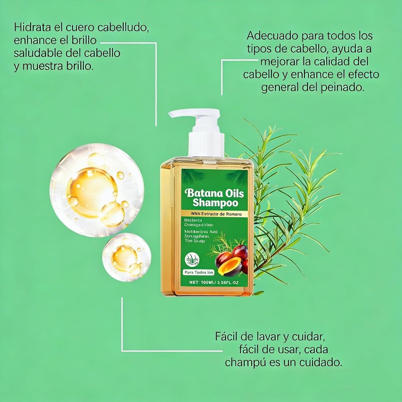 Champú Batana con Romero 100mL - Fortalece Raíces, Controla Aceite
