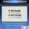 HEMI 5.7 Liter Emblem Overlay Decal - 2013-2018 Ram -