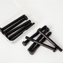 YIIFLY M8 x 75 Hex Bolt, M8-1.25 Screw, Male Hex Machine Screws, Alloy Steel of Strength Class 12.9 DIN 931, Black Oxide, Partially Threaded, Pack of 10