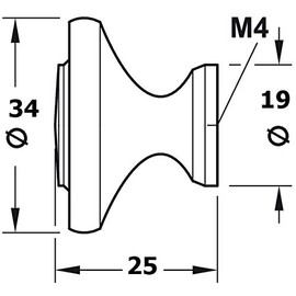 Gedotec Hellas Furniture Handle Antique Iron Black Metal Furniture Knob Vintage Cabinet Knob Kitchen for Drawers and Cupboard Doors Round Knob Diameter 34 mm Pack of 1 Design Furniture Knob Round with