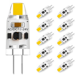 G4 LED Bulb 1W Equivalent to 10W T3 JC Type Bi-Pin G4 Base Halogen Bulb, AC/DC 12V Natural White 4000K G4 Bulbs for Under Cabinet Light, Ceiling Lights, RV, Boats, Landscape Lighting (10 Pack)