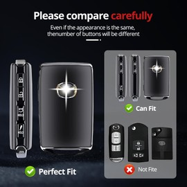 QfungYe for Mazda Key Fob Cover with Keychain.No Screws Required for Installation. Compatible with 2019-2024 Mazda 3, Mazda 3 Hatchback, 2020-2024 Mazda CX-5, CX-30, CX-9(Frosted Matte Gray)