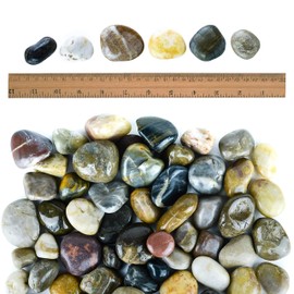 5 lbs Approx. 82 River Rocks Stones for Plants Pebbles for Indoor Plants | Aquarium Fish Tank Rocks | Polished Decorative Rocks for Vases (1.6-2.4 Inches)