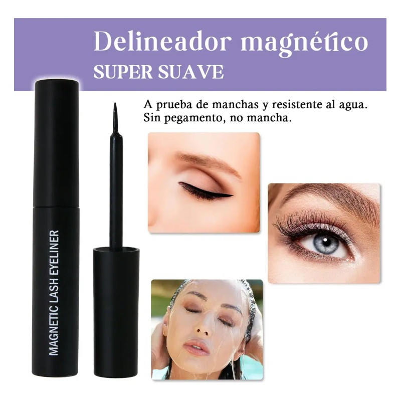 Kit De Pestañas Postizas Magnéticas 5 Pares