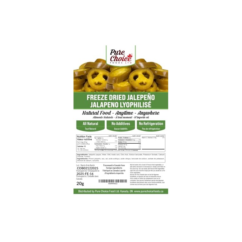 Pure Choice Foods Freeze Dried Jalapeño