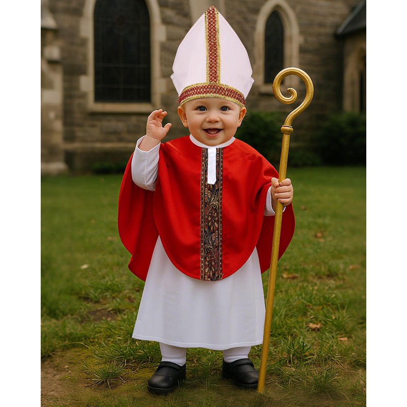 3 Pcs Halloween Pint Sized Pope Costume Infant Small Bishop