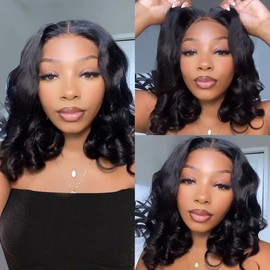 Asteria Hair Ready To Go Bob Wig 7x4 Pre Cut Lace Closure Bob Wig Glueless Human Hair Wig Pre Plucked - Size: 14 Inch