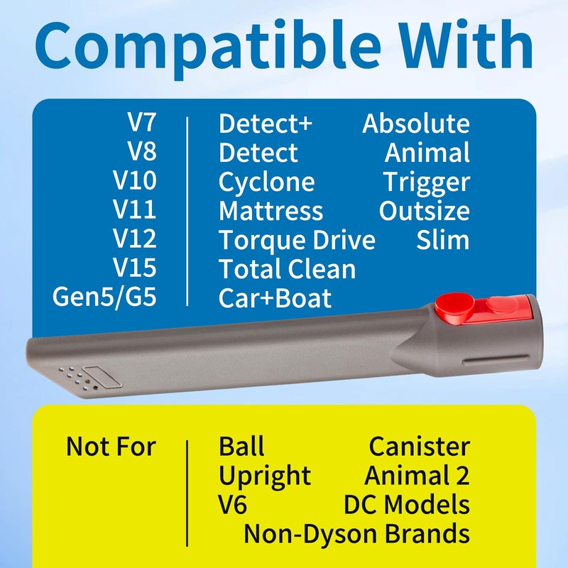 For Dyson Crevice Tool Replacement, Crevice Tool Vacuum Attachments Compatible