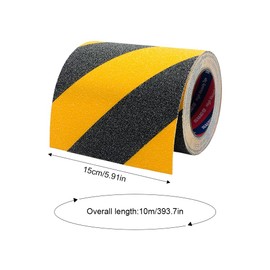 GSDGV Heavy Duty Yellow and Black Anti-Slip Tape, Strong Grip Abrasive Tape, 15cm x 10m Anti-Slip Safety Tape, High Traction Tape for Floor Steps Deck Indoor Outdoor(COLOR:Yellow and Black)