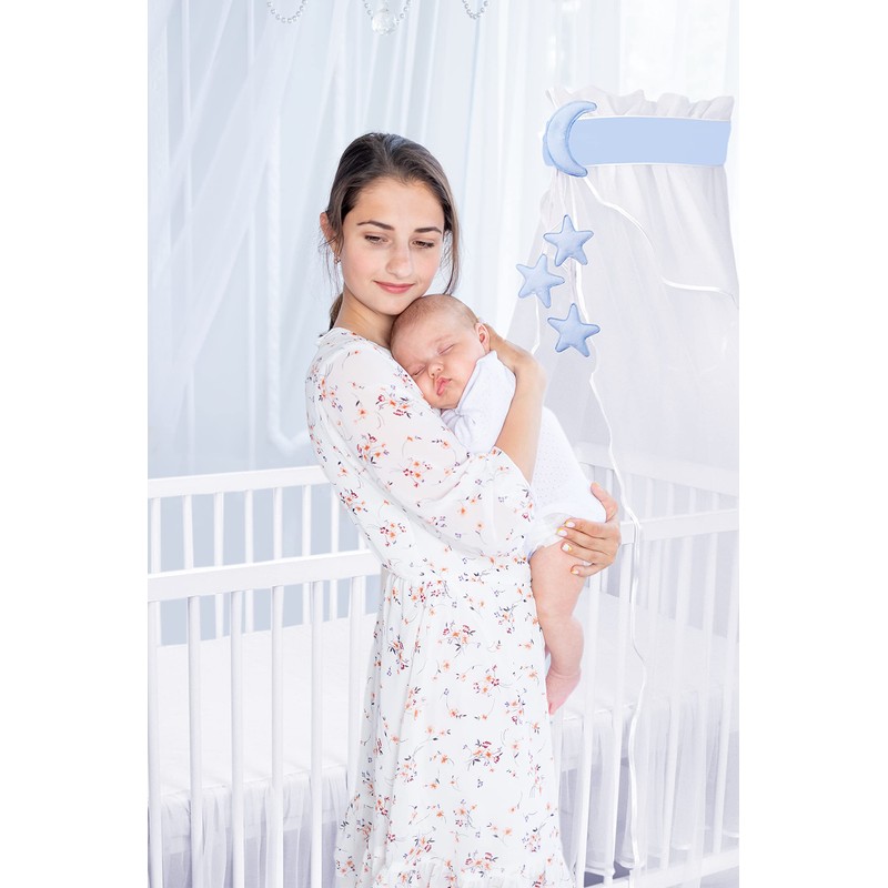 Amilian Canopy with Bow for Baby Bed, Bassinet, Cradle, Cot,