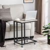 VASAGLE End Table, C Shaped TV Tray with Metal Frame