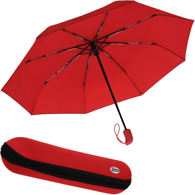 iX-brella First Class Umbrella with Case - Sturdy Large Stormproof,