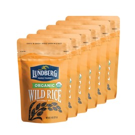 Lundberg Family Farms - Organic Wild Rice, Pantry Staple, Great for Cooking, Long Grain, Firm Texture, Nutty Flavor, Rich & Hearty, Whole Grain, Non-GMO, Gluten-Free, Vegan, Kosher (8 oz, 6-pack)