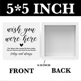 Wish You Were Here Wedding Sign Wooden Box Sign Desk Decor, Engagement Wedding Party Bridal Shower Favors Decorations for Reception Accessories Wood Block Plaque for Table Tiered Tray