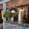 Artificial Christmas Hanging Basket with Pine Cones Red Berries White
