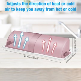 CH24globall Upgrade Clear Adjustable Air Vent Deflector for Vents, Magnetic Heat and Air Deflecot with Strong Magnet, Easy Adjust Between 10" to 14", Vent Cover for Floor, Ceiling (Pink-2Pack)