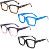 Hubeye 4 Pairs Retro Oversized Large Frame Reading Glasses Men