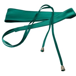laelinggt woman belt Strap wide waist Satin obi for dress Bowknot Self Tie Wrap Around Obi Waist Band Cinch Waist Belt (green)