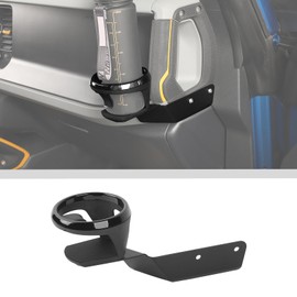 JWWY for Bronco Front Door Cup Holder Drink Holder on Driver's Right Side Beverage Rack for 2021-2026+ Ford Bronco Interior Accessories Alloy Black