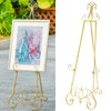 XAONIEN Gold Easel Stand for Sign, Adjustable Height Metal Easel