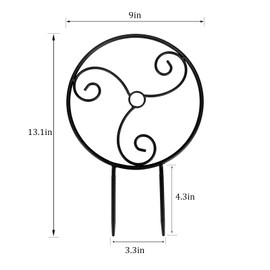 2 piezas de enrejado de metal pequeño de 13 pulgadas para plantas escaladoras en macetas de interior, color negro