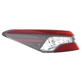 Tsomony - For 2021 2022 2023 2024 Toyota Camry XSE XLE Left LED Outer Tail Light Rear Lamp Driver Side Replacement Black Housing Red&Clear Lens