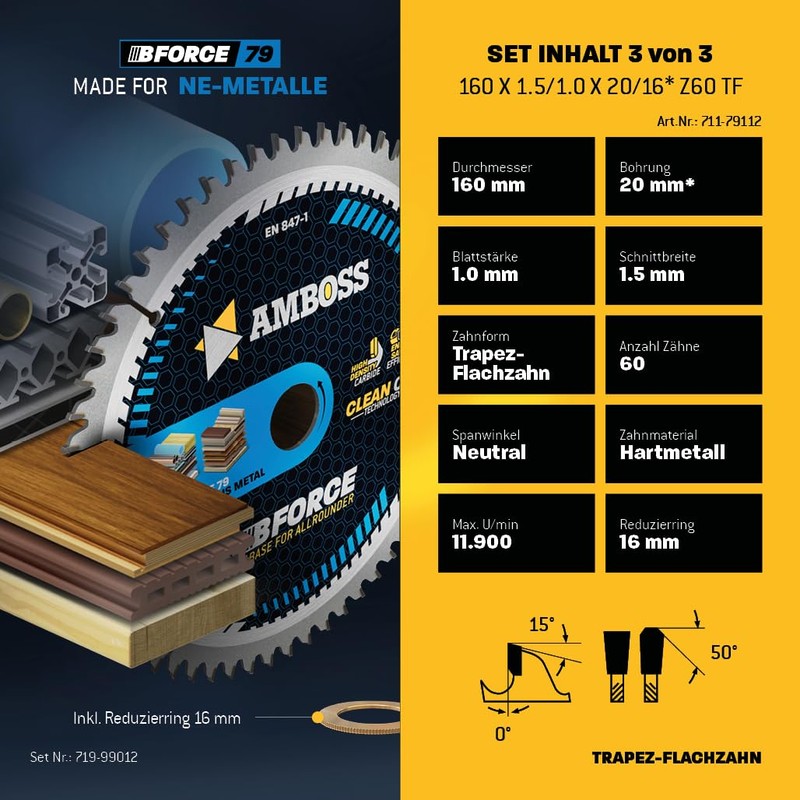 Diameter 160 x 20 hand circular saw blade set suitable
