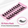 CINYOLA 10 Pairs Mink Lash Fluffy Wispy False Eyelashes, Cat