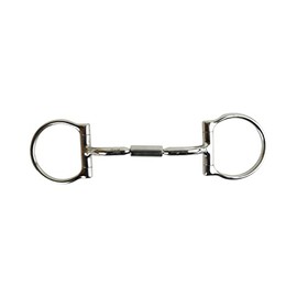 AK AKRS-2620 Curved Rotating D-Ring Mouthpiece with Hinged Barrel, Horse Bit, Riding Bit (Silver, 6.00 Inches)