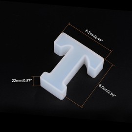 uxcell 3D Alphabet Mold for Resin 2.56 Inch Silicone Letter Mold T Capital Alphabet Epoxy Casting Mold for DIY Craft