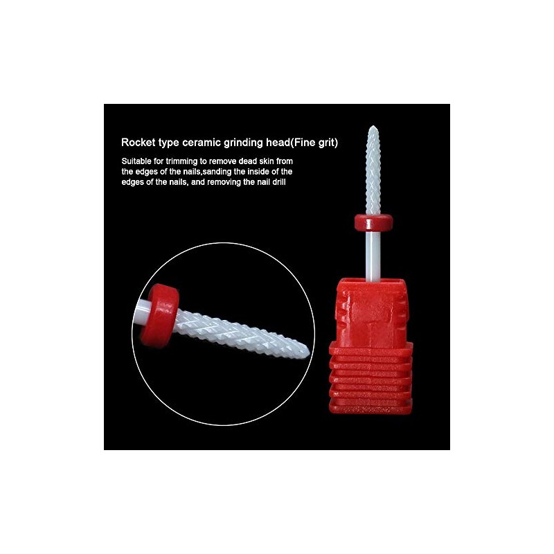 ASNOMY 2.35mm Ceramic Nail Drill Bits Set, Pro Coarse Medium