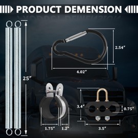 Cheemuii 2 PCS 25" Single Tender Spring Kit with 3in1 Hose Holder and 3-Hole Clamp Holder Heavy Duty Tender Spring for Semi Truck Air Lines Kit 2 Style Air Lines Holders for Semi Truck Trailer Tractor