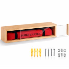 Silipull Lighter Display Case Wall Mount Display Case for Lighter Detachable Wooden Cabinet W/98% UV Acrylic Door Lockable Spoon Storage Box Collection(Wood Color,15.7'' X 3.5'' X 3.5'',1 Row)