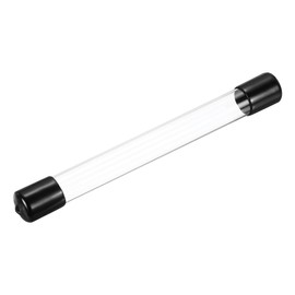 sourcing map Clear Storage Tube 18x20mm Small Plastic Round Tubing with Caps Rigid Bottle Container 200mm/8 Inch for Item Stored