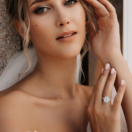 AVECON 5CT Elongated Cushion Cut Engagement Ring for Women, Promise Wedding Cubic Zirconia White Gold Plated Band Size 9