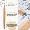 JNWYH 3 Pieces Danish Whisk, Wooden Danish Dough Whisk with