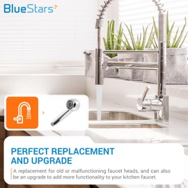 BlueStars Pull Down Bathroom Sink G1/2 or 13/16 Inch Male Sprayer Head Replacement - 2-Function Sink Faucet Head - For Kitchen/Bathroom Sink