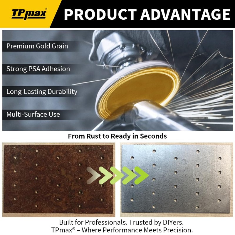 TPmax 6-Inch 220-Grit Gold PSA Sanding Discs, 50 Pack –