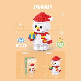 Christmas Building Blocks for Kids - 2025 Christmas 12 Days Countdown Calendar Gift Box - STEM Toy Christmas Gifts - For Ages 10+:_Snowman
