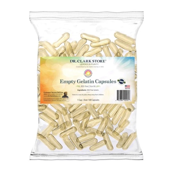 Empty Gelatin Caps Size: 00, 1 Cup (Approx. 120 Capsules)