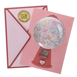 Graphique Gumball Machine Handmade Valentine’s Day Card, Cute Love Funny Greeting Card, Him Her Kid, 5” x 7”