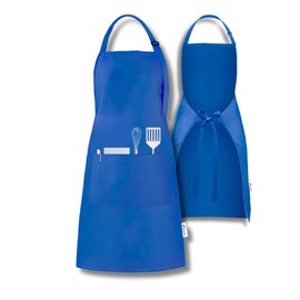 Viamart® - Professional Kitchen Apron - Cooking Apron - BBQ Apron - Adjustable - Catering Quality - 3 Practical Pockets - Unisex: Men & Women - Size: One Size Fits All - Washable at 60°, beige